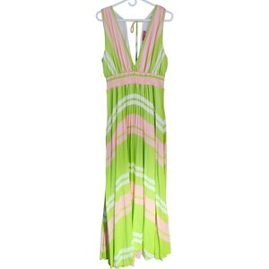 Flying Tomato Green and Peach A Quick Trip Woven Maxi Dress. Sz. L